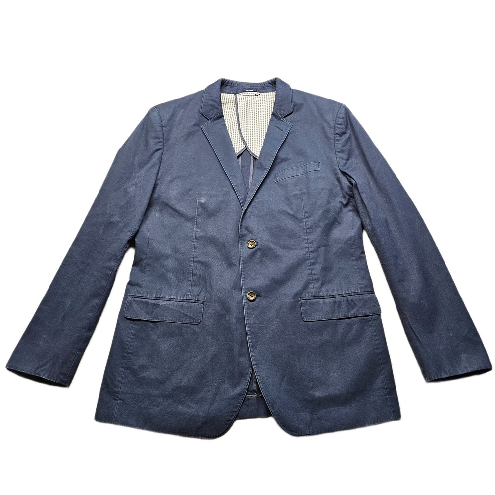 Bonobos Blazer Jacket Mens 44L Navy Double Vented Peak Lapel Single Breasted